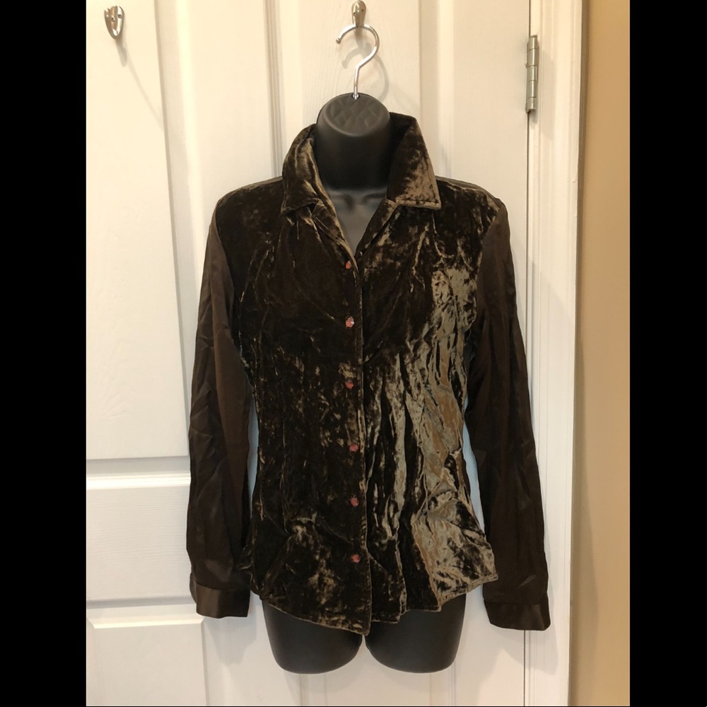 Et Vous Velvet Blouse SZ S